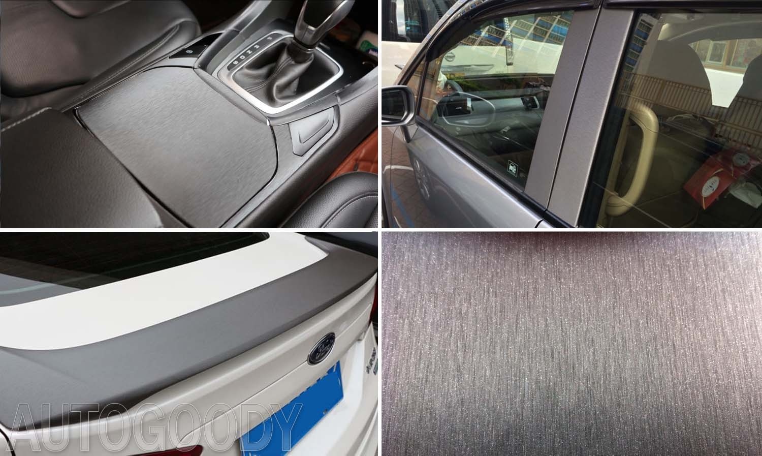 12″ x 60″ Gray Brushed Aluminum Vinyl Film Wrap Sticker Decal Air Bubble Free