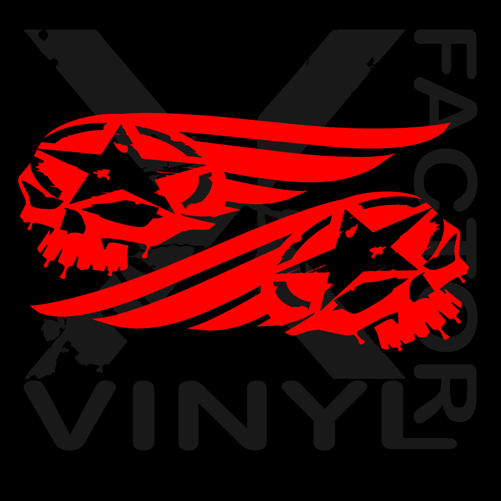 Set of Winged Skull with Star Vinyl Dicut Decal Stickers 14 Color 2 Size FREESHP