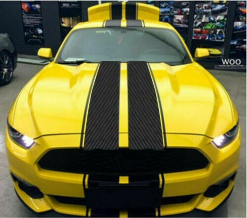 Carbon Fiber Stripes Hood Roof Trunk Sticker for Universal Sport Race Car Decor