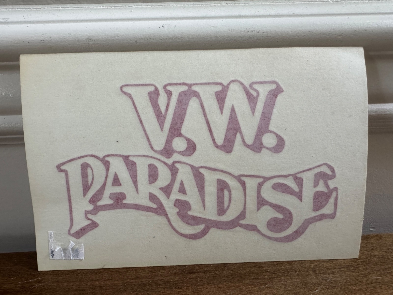 VINTAGE V.W. PARADISE VOLKSWAGEN SHOP DECAL STICKER VW BUG SOUTHERN CALIFORNIA