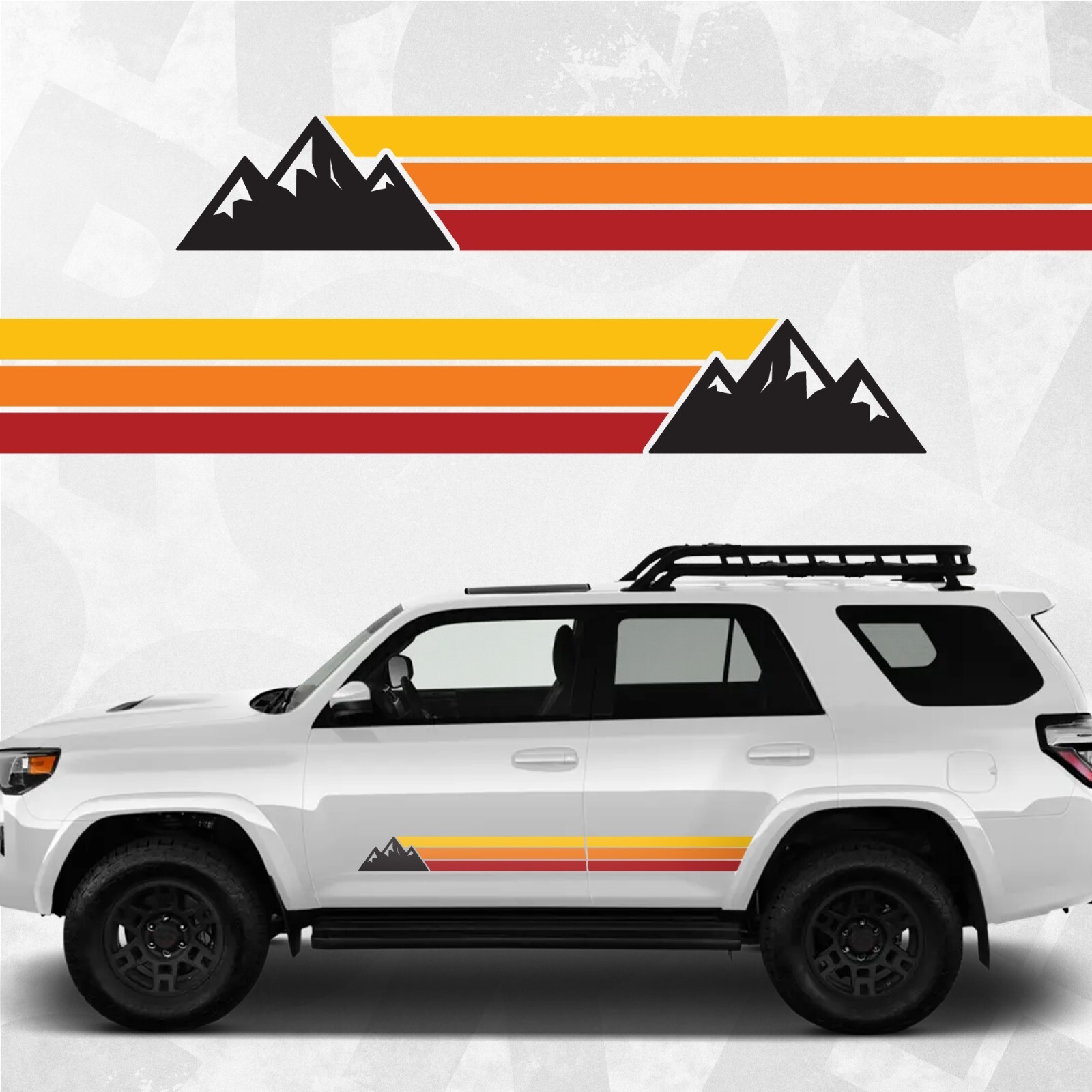 Toyota 4Runner Side Stripe Mountain Decal – Retro Racing Colours, Universal…