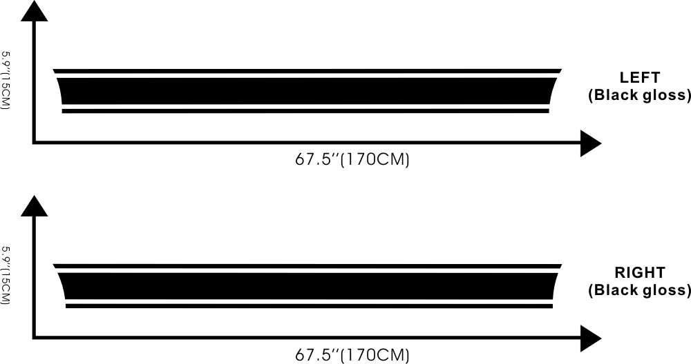 Car Decal Rally stripe 67” for MIMI S SD Vinyl Lower Door Panel Stickers ZC333