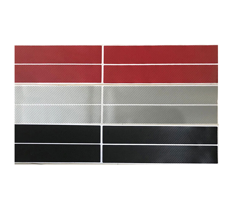 4PC Carbon Fiber Car Door Sill Scuff Cover Scratch Protector Vinyl Decal Sticker