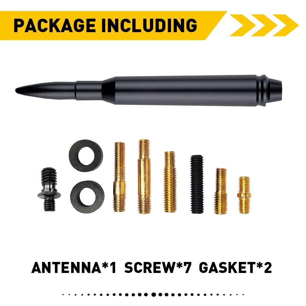 1/2Set For Jeep JK TJ Wrangler 1997-2021 Car Ford F150 Short Bullet Antenna Mast