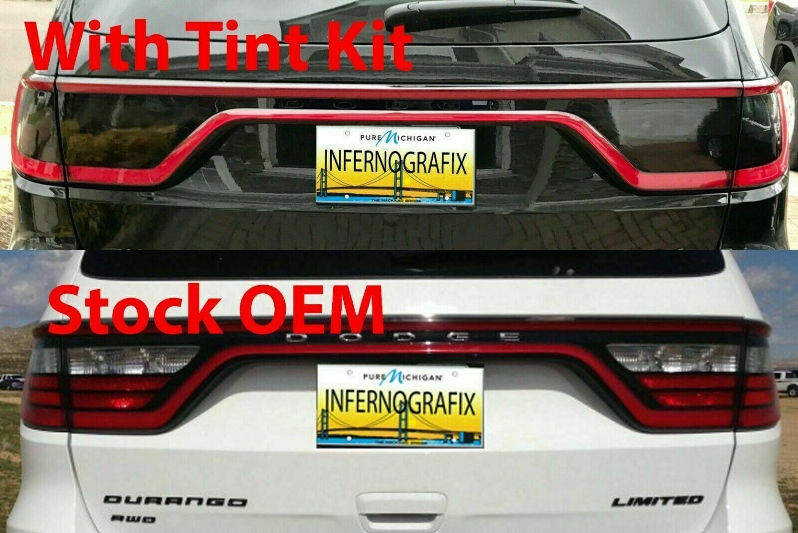 Taillight Tint Full Overlay Kit For 14- 23 Dodge Durango Tint Kit LUXE Material