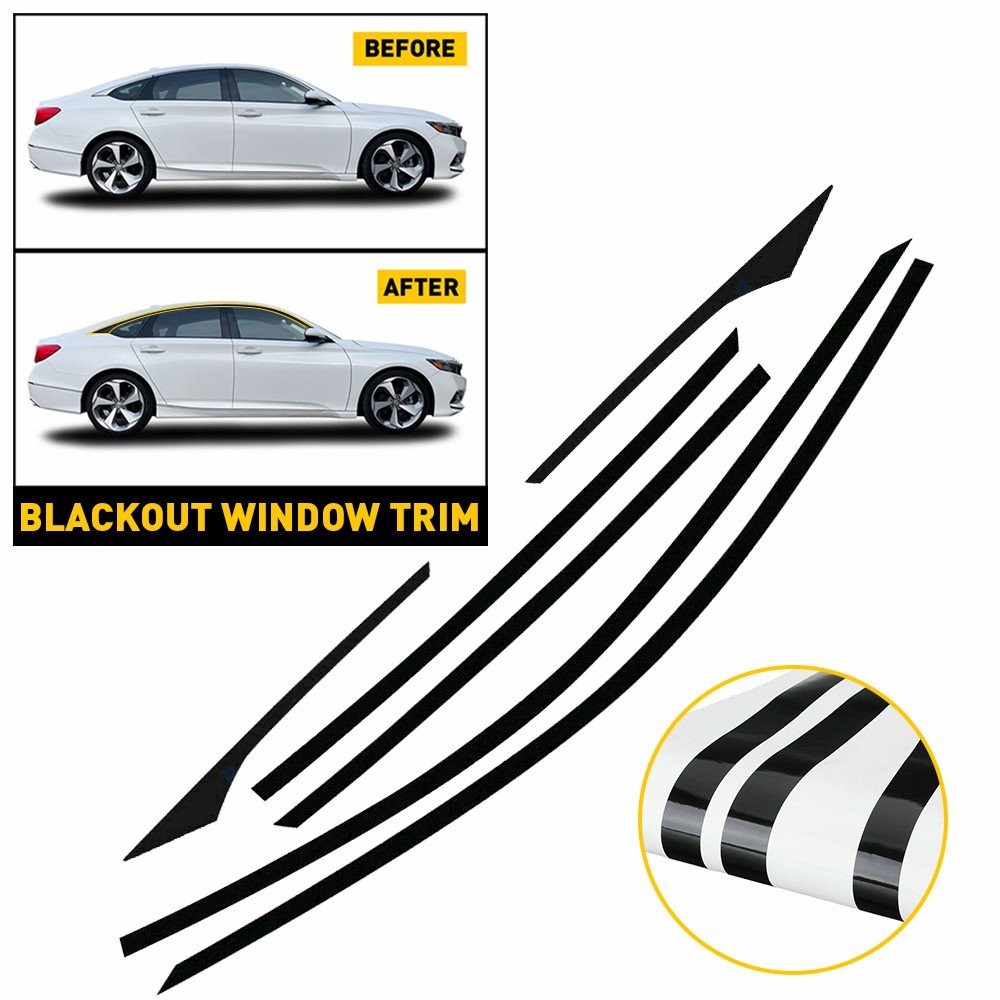 Chrome Delete Blackout Overlay for 2018-22 Honda Accord Sedan Window Trim A