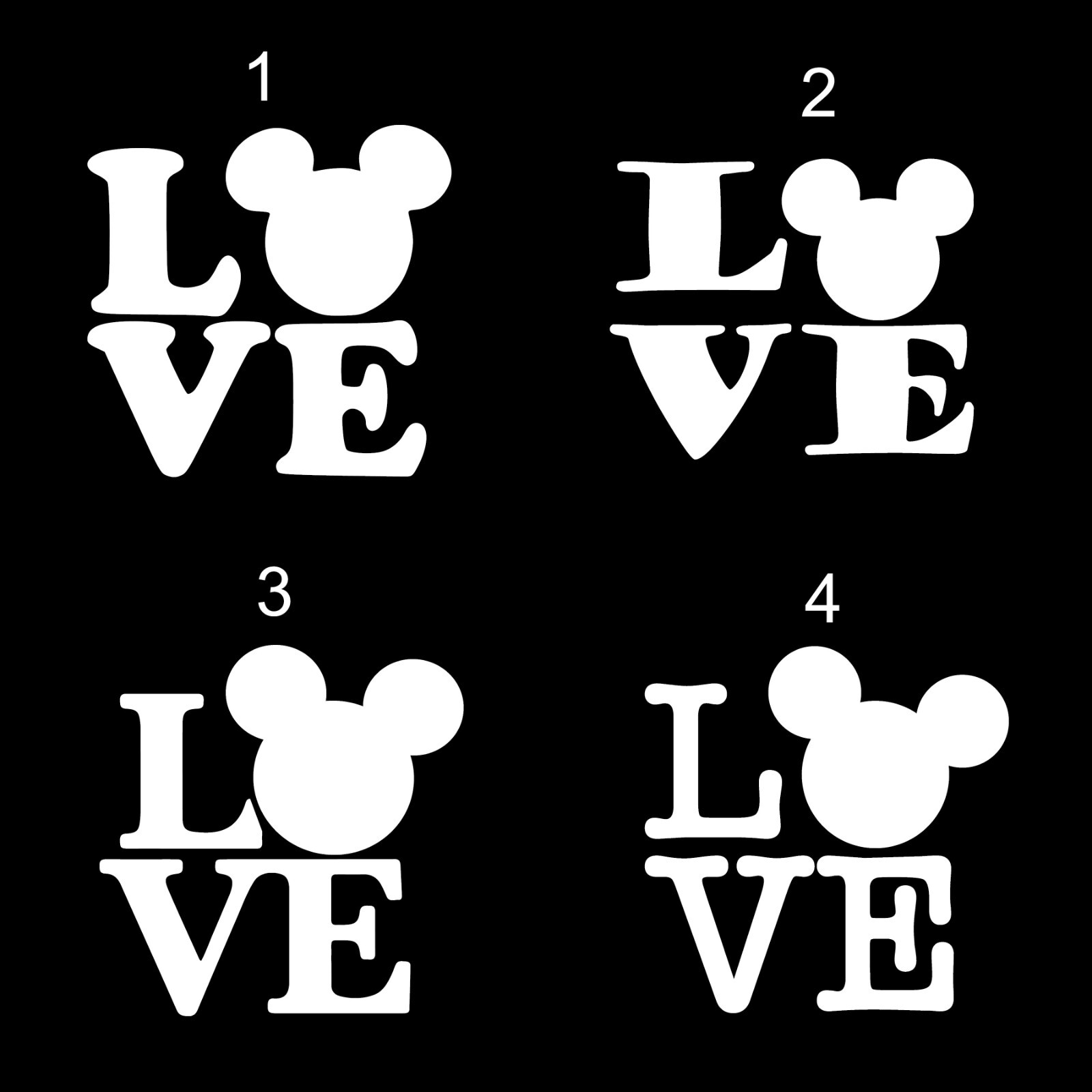 Mickey Minnie Love Disney Vinyl Window Decal **YOU PICK** Size By Width