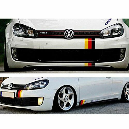 9.8″ Germany Flag Style Color Stripe Decal Sticker For Audi BMW Mercedes VW Car