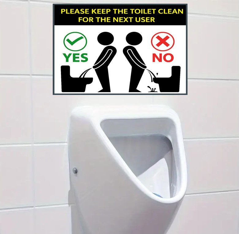 1X Keep The Toilet Clean, Vinyl Waterproof Sticker, Size Approx W 20cm H 13cm