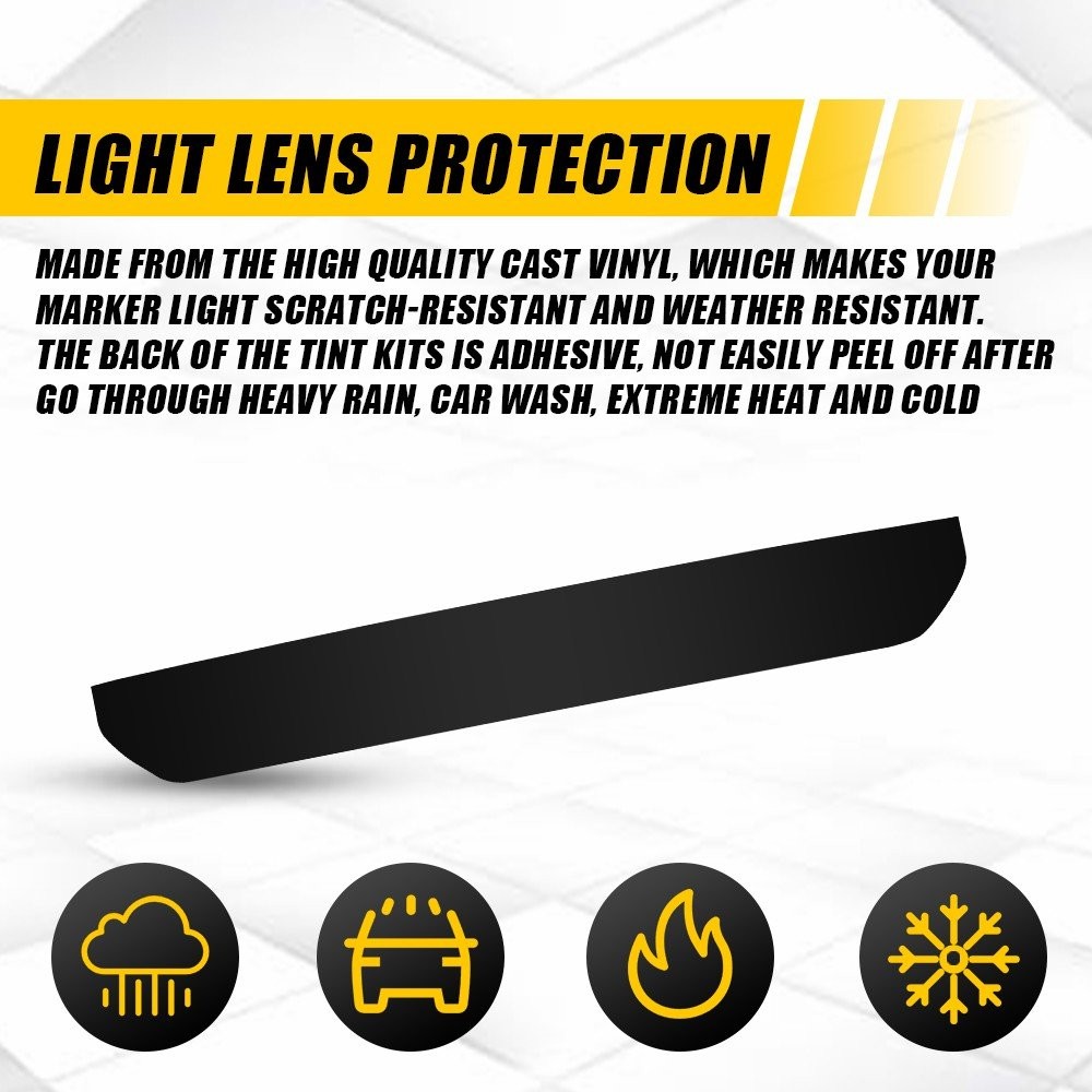 For 2023 2024 25 GMC Canyon Fender Marker Light Smoke Black Vinyl Overlay 4-20X