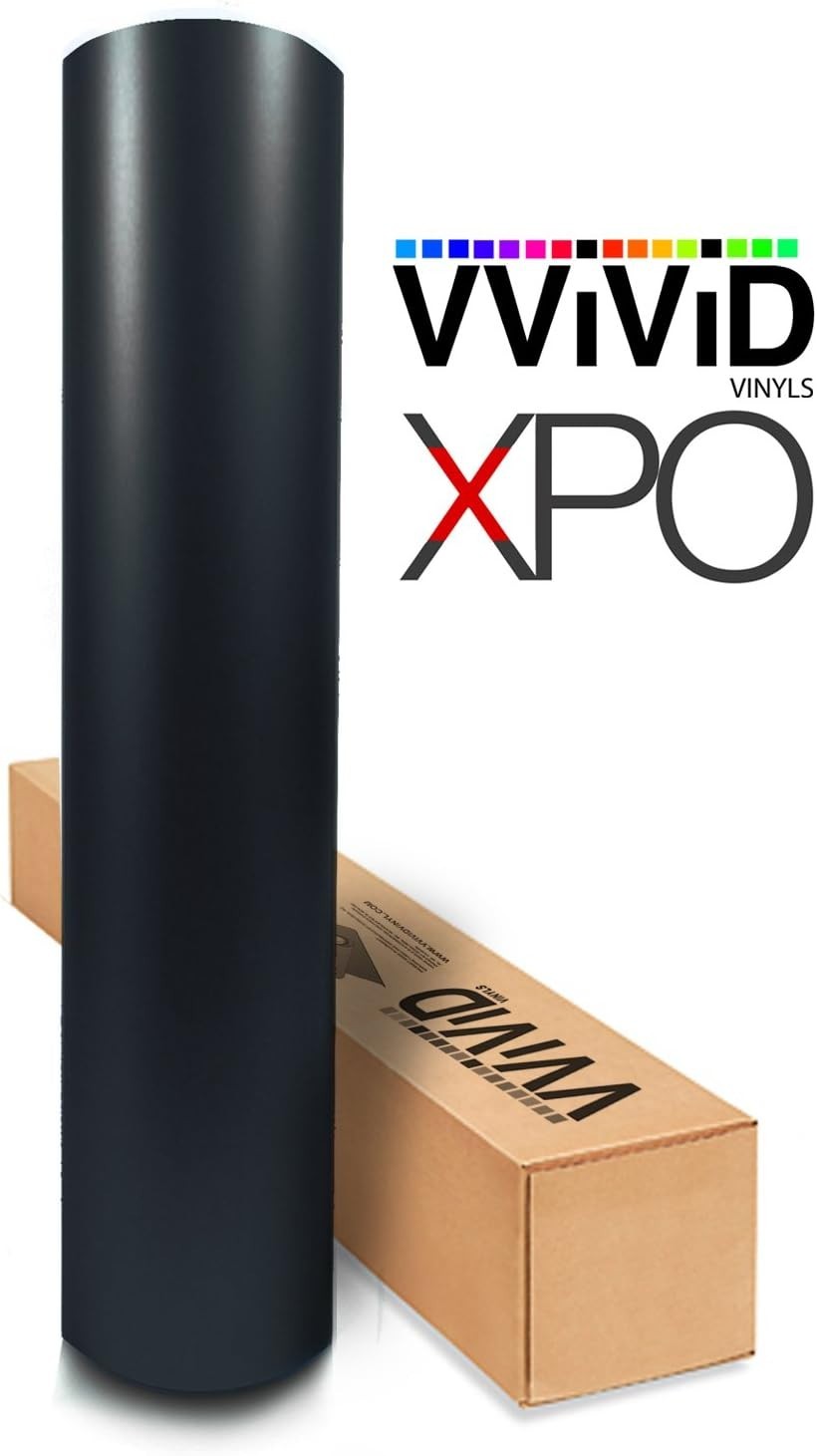 60 Inch x 1ft Matte Black Car Wrap Vinyl with Air Release Technology