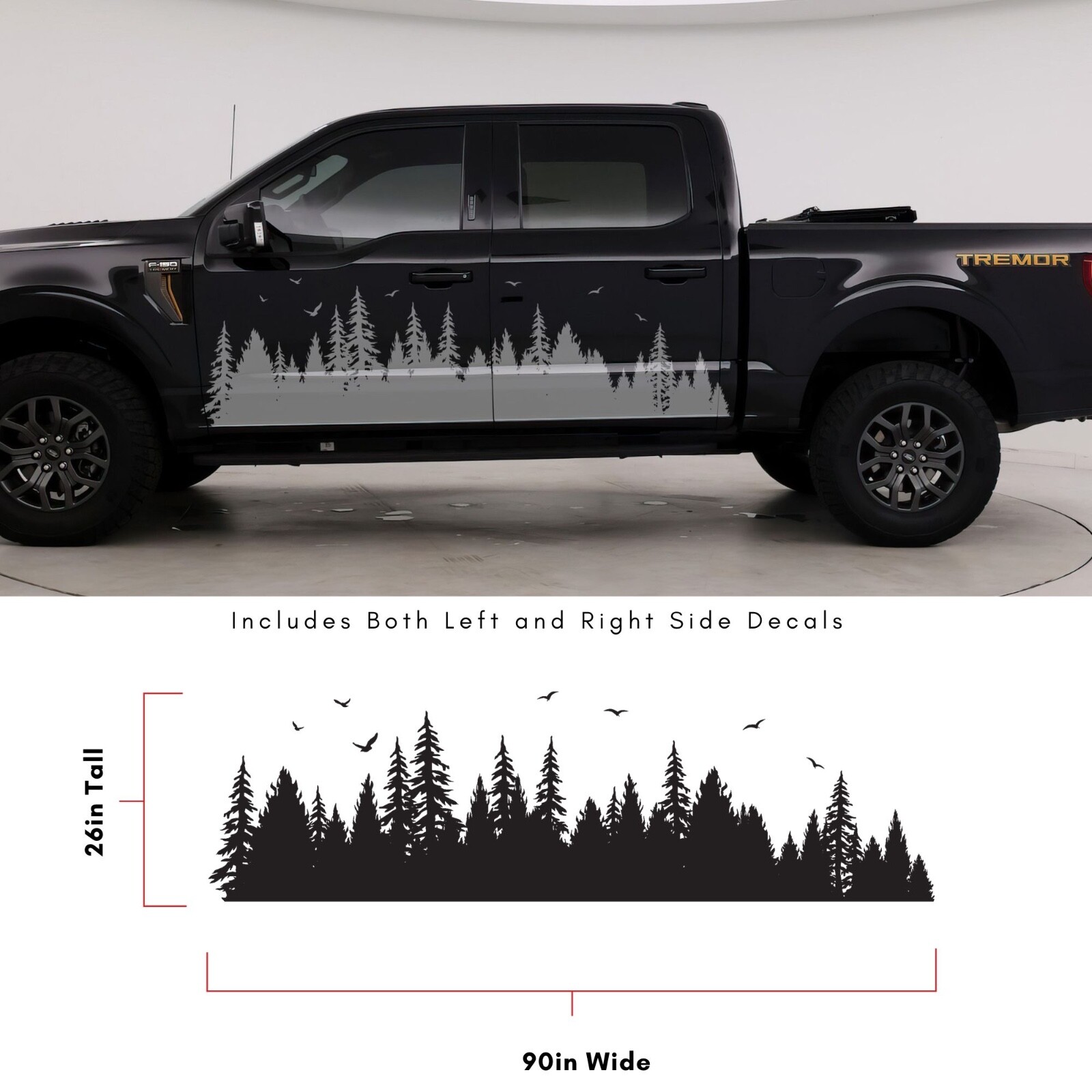 Overland Forest Woodland Off Road Truck Decal for 4Runner. Universal Fit.