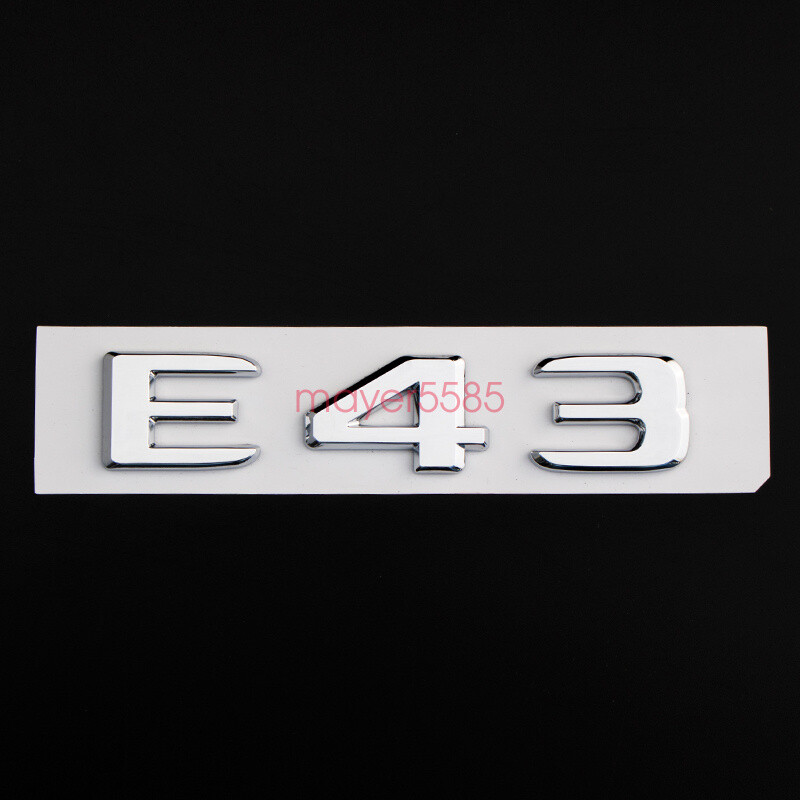 4pcs Chrome E43 AMG BITURBO 4 MATIC Trunk Emblem Badge Sticker for Mercedes Benz