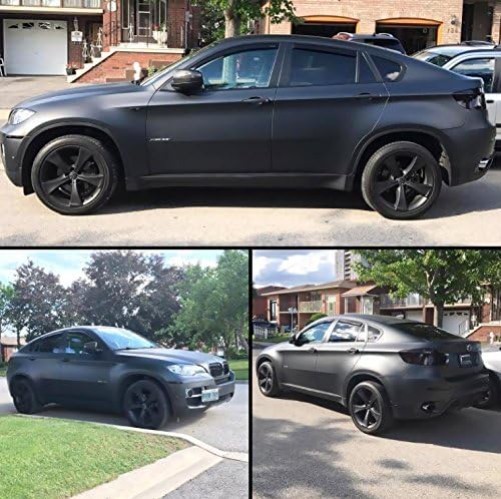 Durable 5x6ft Black Matte Car Vinyl – Air Release, 3Mil, Repositionable