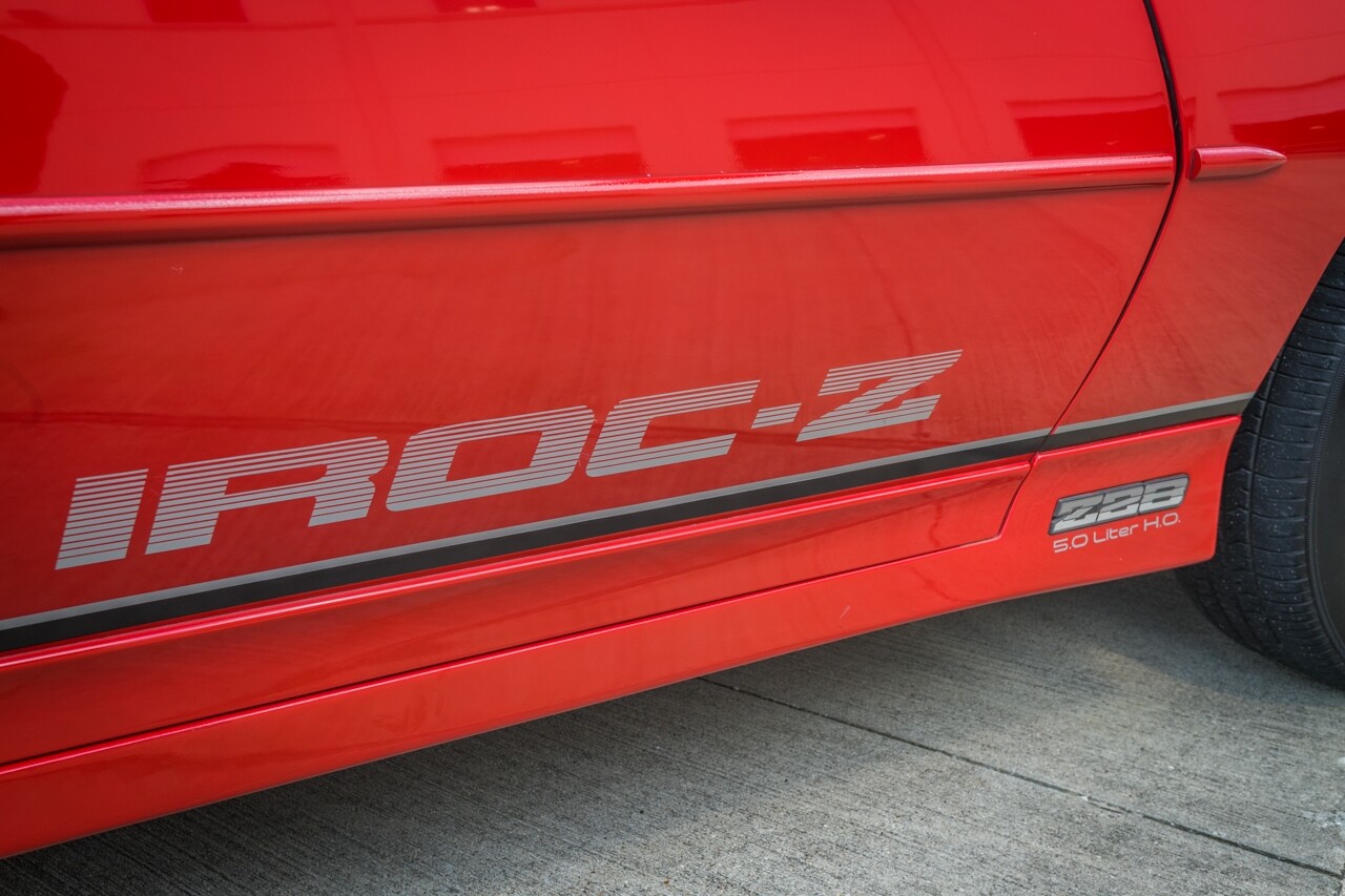 1985-1990 Chevrolet Camaro IROC-Z Door Vinyl Decals Pair Left & Right Silver