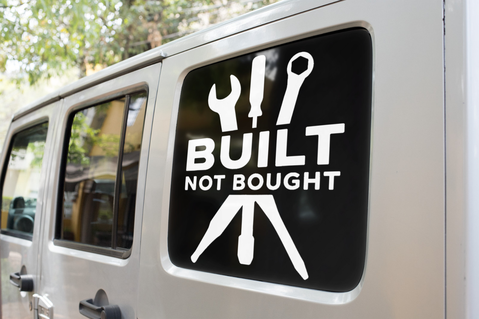 BUILT NOT BOUGHT Car Window Vinyl Decal TOOLBOX Garage Laptop Bumper Sticker