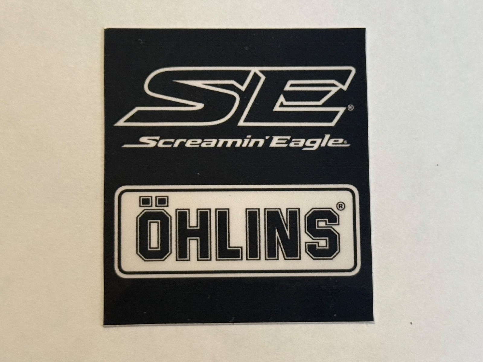 x2 Ohlins Stickers Black Screamin Eagle 2 x 2.25 Inches Harley Davidson logo