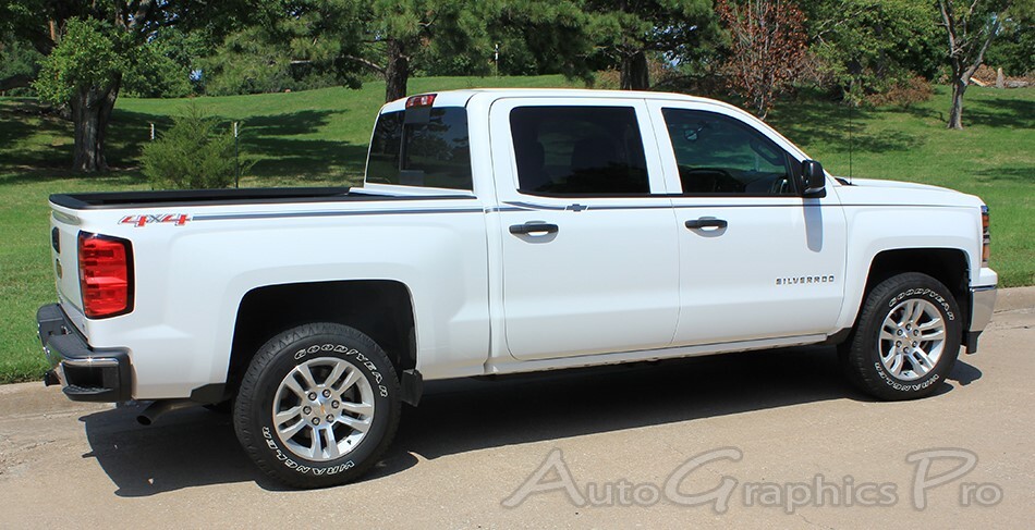 Chevy Silverado Truck Upper Pin Striping Vinyl Graphics Kit 3M Decals 2014-2018