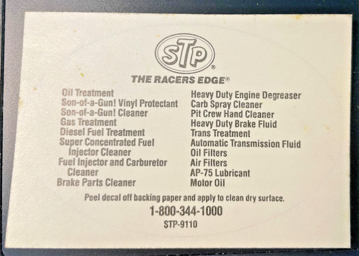 VTG STP OIL Original Decal Man Cave Hot Rod Racing 3.5″