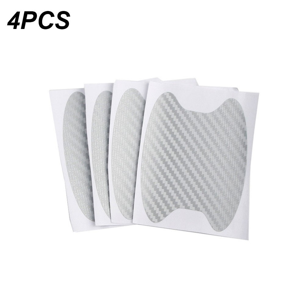 4PCS Carbon Fiber Car Door Handle Scratch-Resistant Protective Film Stickers