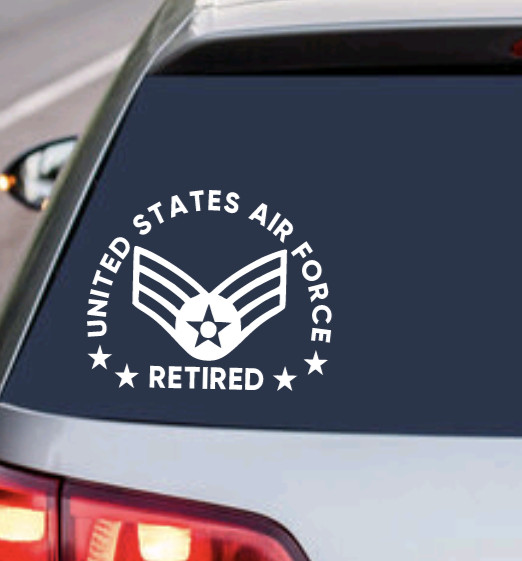 AIR FORCE – SENIOR AIRMAN E-4 DECAL USAF Military Sticker Car Truck Decor SUV