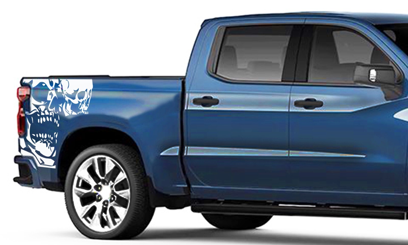 Side skull graphics stickers decal compatible with Chevrolet Silverado