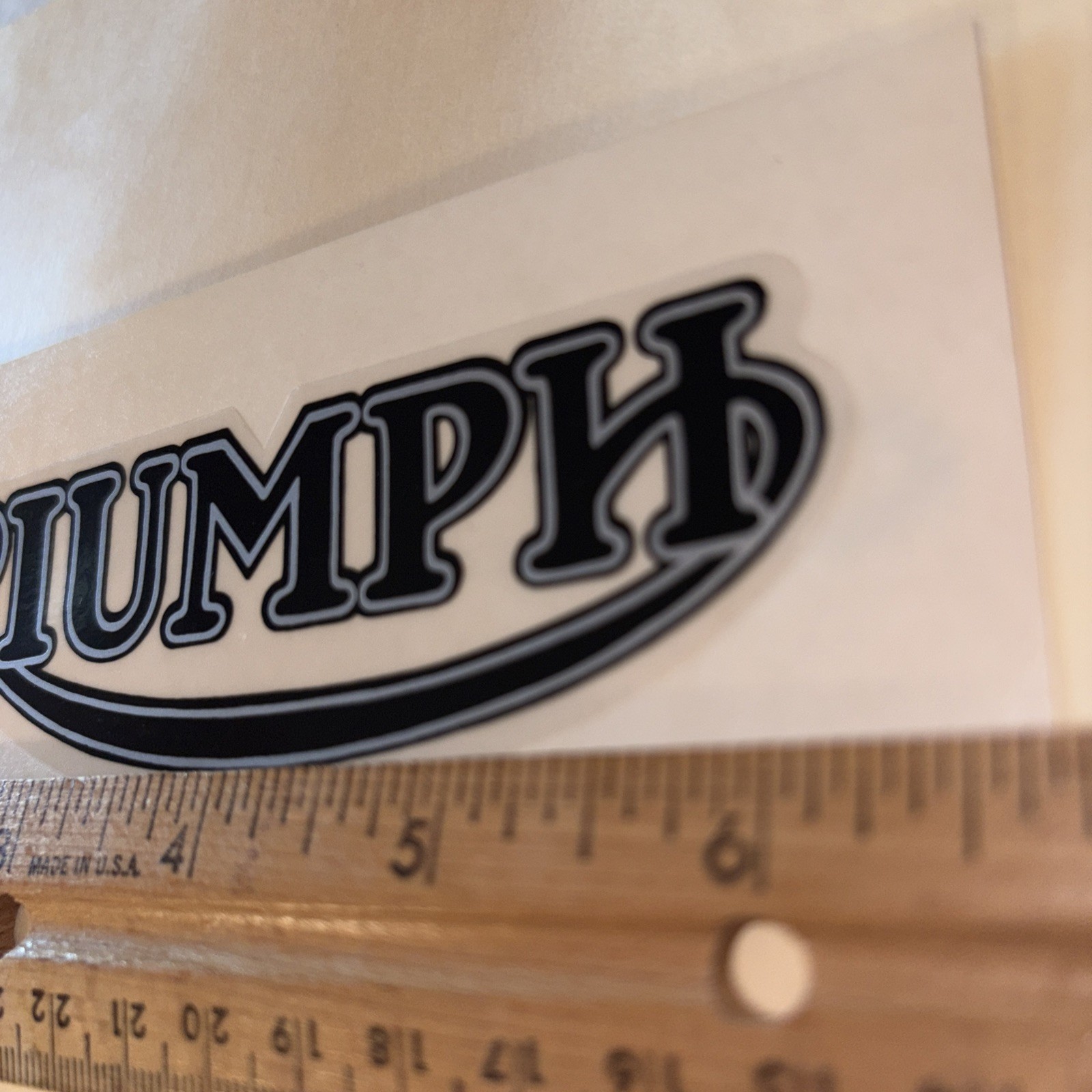 Triumph 5” Black Silver Sticker Vinyl Transfer Decal