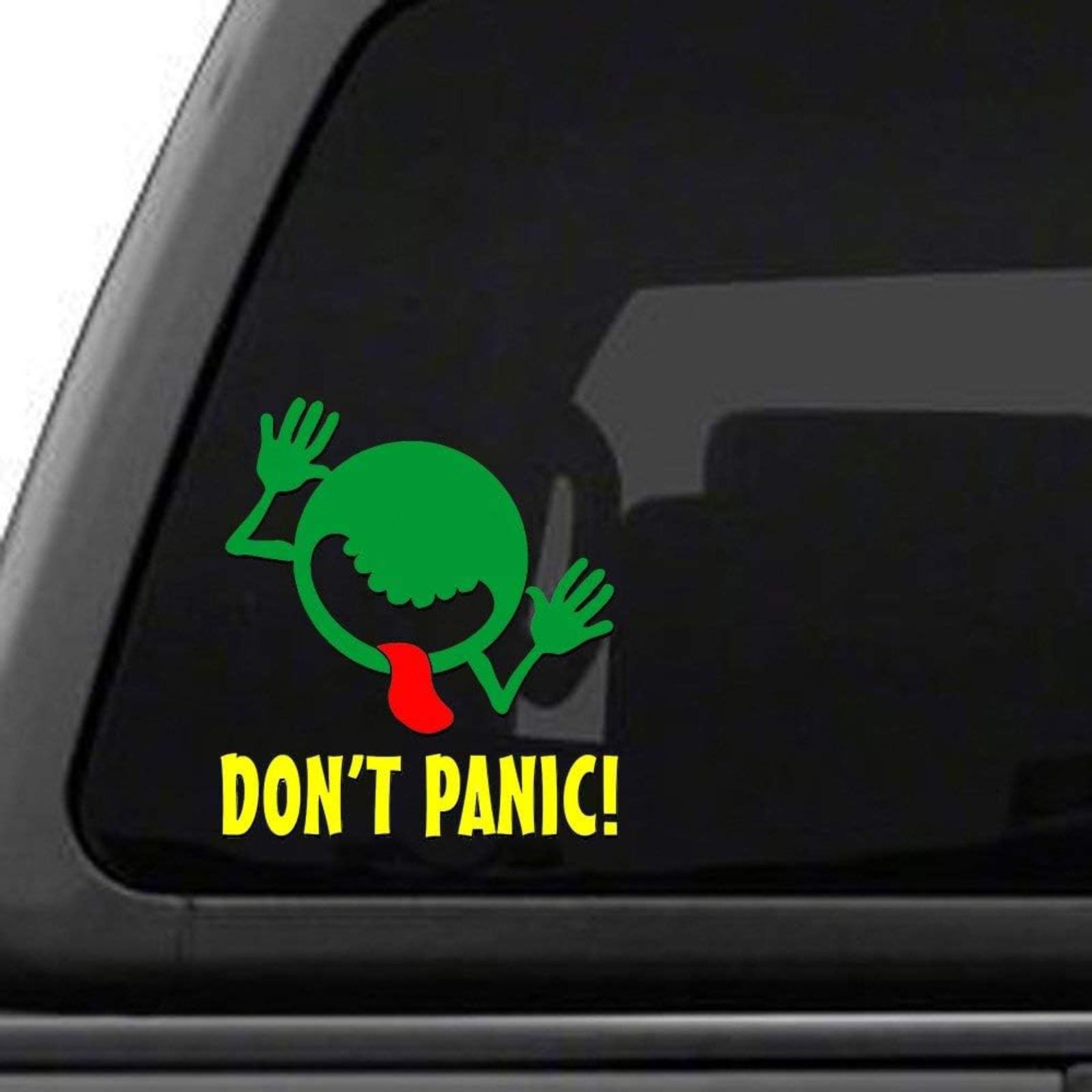 5″Hitchhiker’s Guide to The Galaxy – Don’t Panic Face Vinyl Bumper Sticker