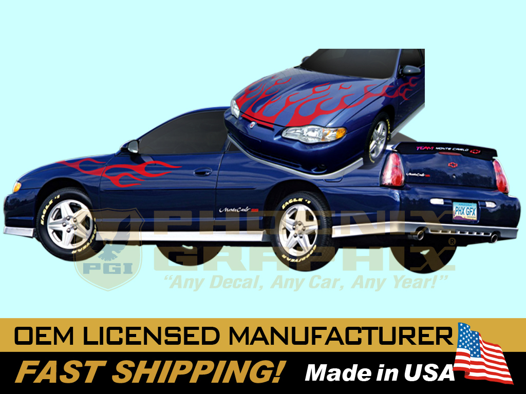 2000 2001 2002 2003 2004 2005 Monte Carlo SS Jeff Gordon Flames Decals StripeKit