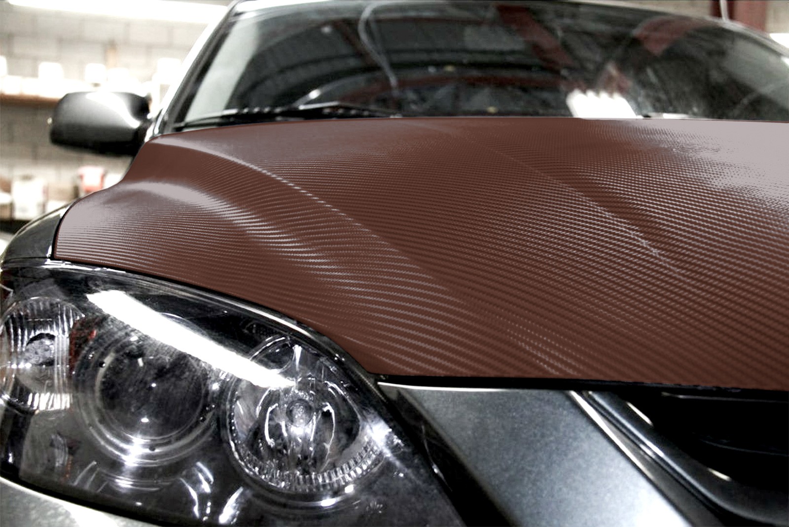 3D Carbon Fiber Brown Matte Textured Vinyl Wrap Sticker DIY Decal Bubble Free
