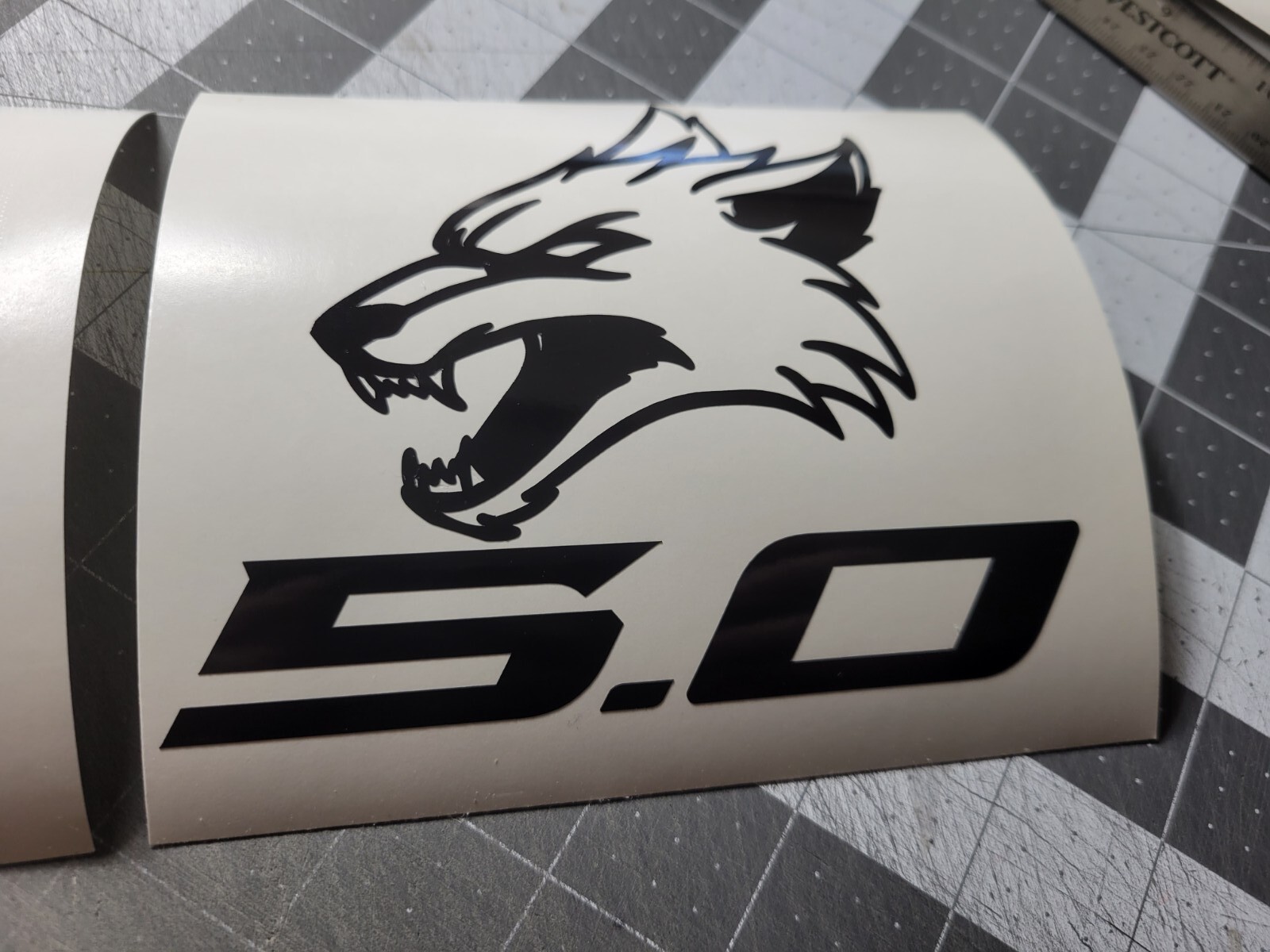 Coyote Growling 5.0 decal stickers x2 5×5 Ford Mustang 1 Set