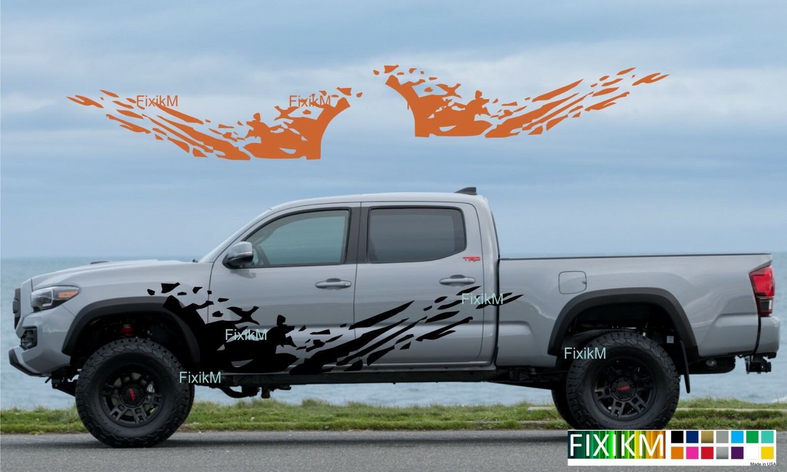 Mud splash graphics decal fit for any cars and trucks left and right side set