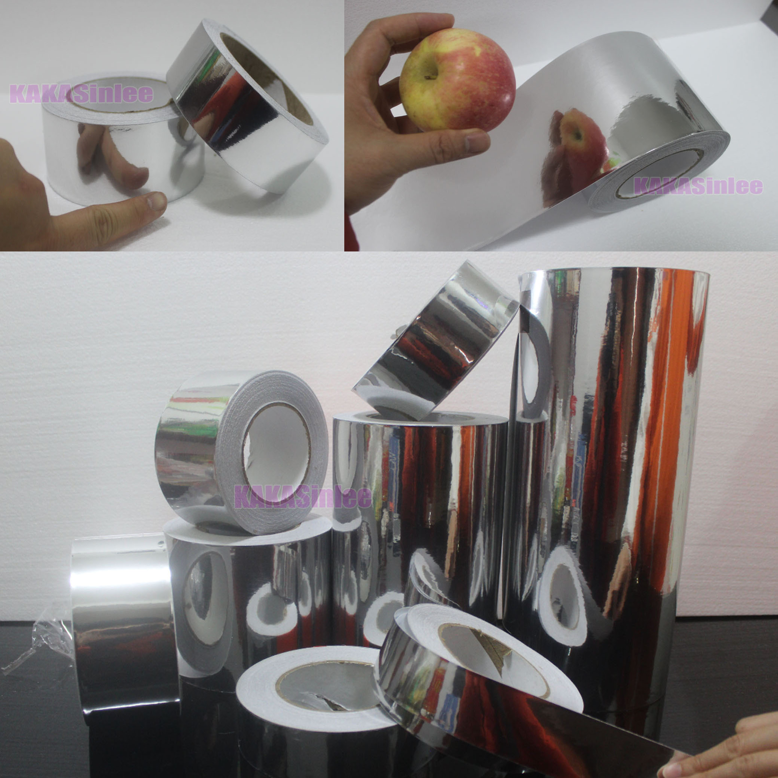 Tape 4in x 50FT Chrome Mirror Matte 3D 4D 5D Carbon Fiber Vinyl Wrap Sticker CF