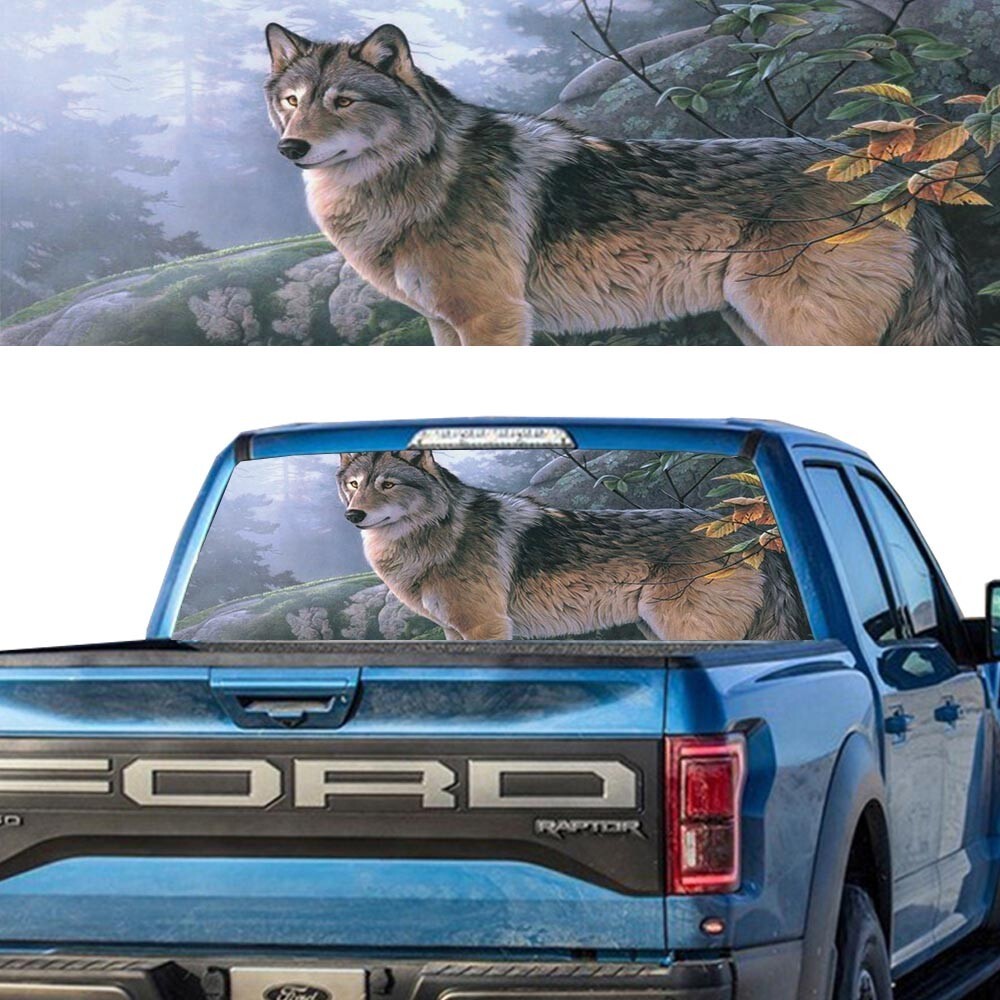 Wolf Version 1 Rear Window Graphic Decal PICK-UP TRUCK