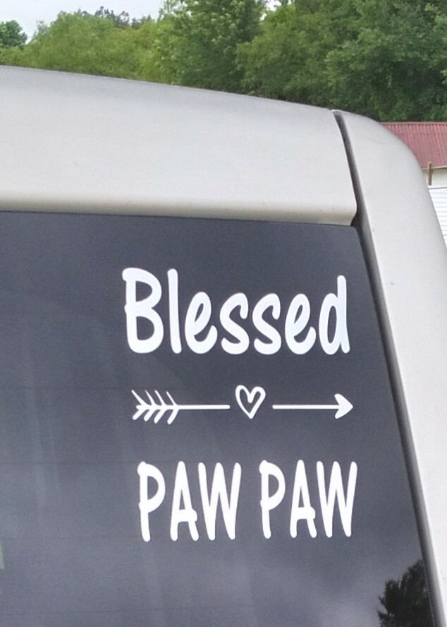Blessed Pawpaw vinyl car/window decal Sticker 4.5×5 NaNa Grandpa paw paw USA