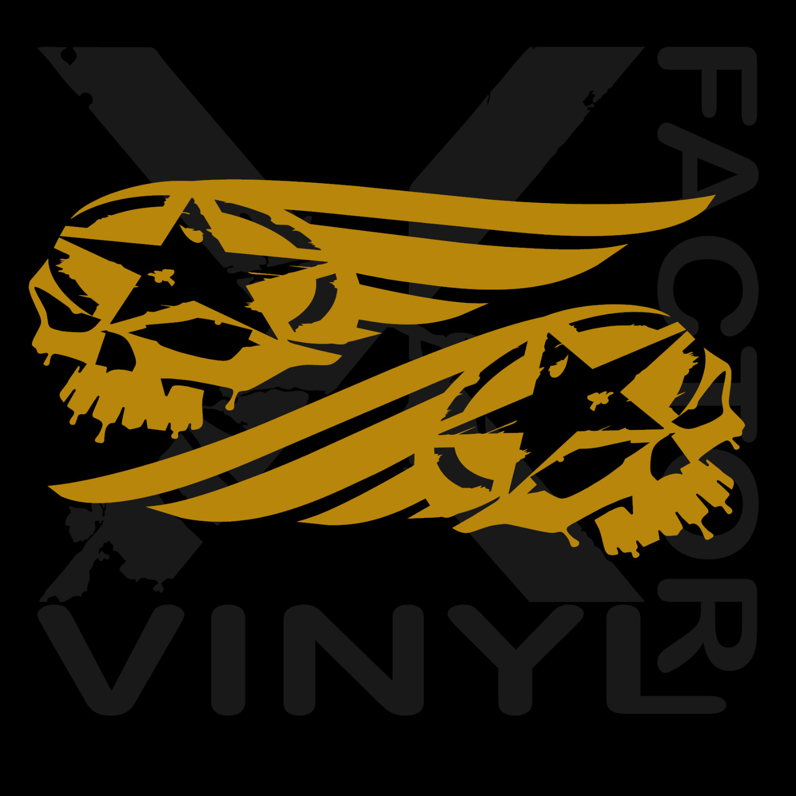 Set of Winged Skull with Star Vinyl Dicut Decal Stickers 14 Color 2 Size FREESHP