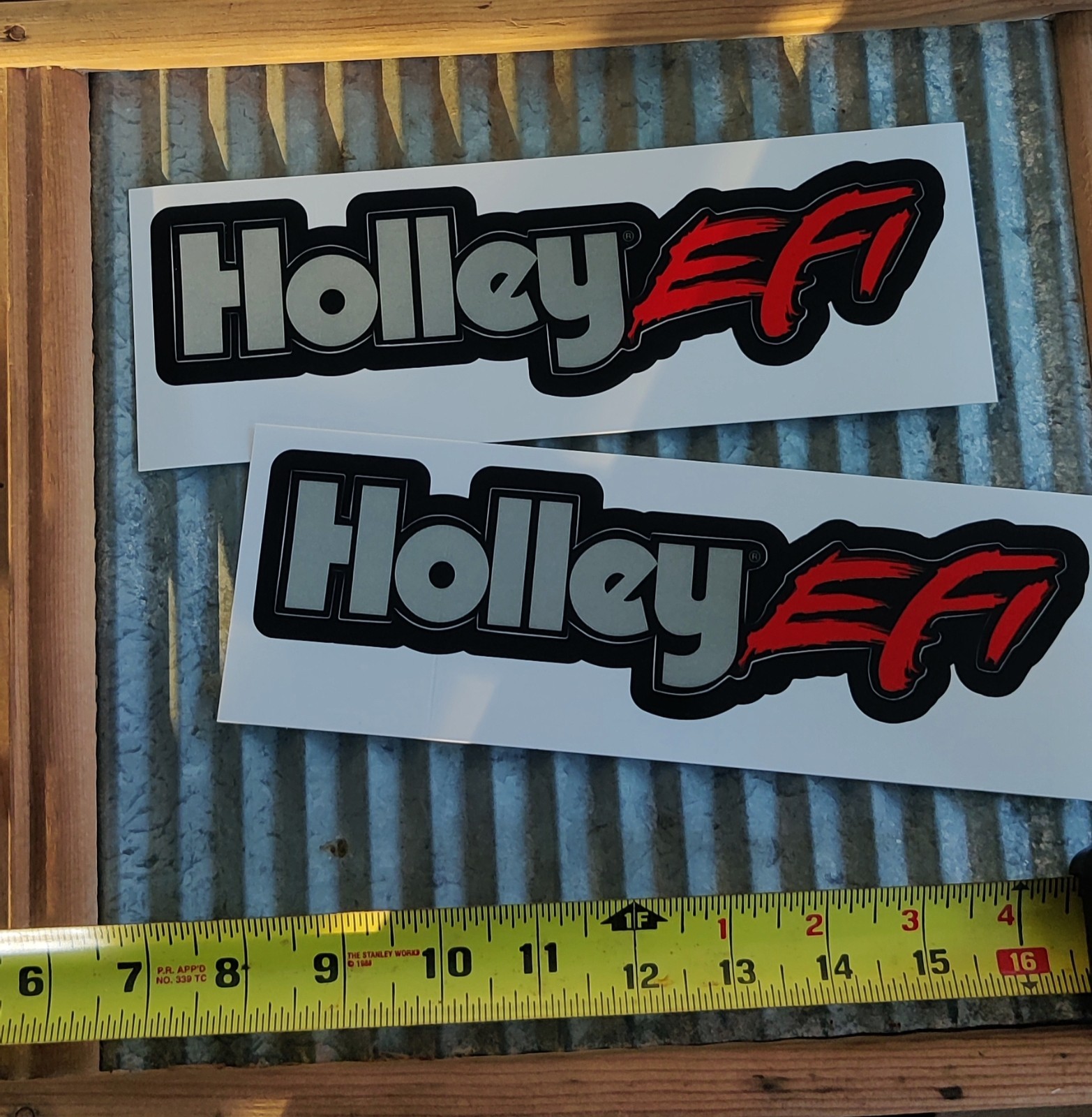 Lot of 2 EFI HOLLEY Decals Stickers NHRA ManCave ToolBox. Vintage Decals