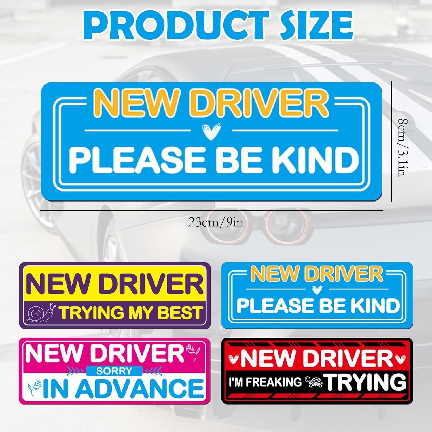 4 Pcs Student Driver Magnetic Car Stickers – Bright Reflective Safety Signs