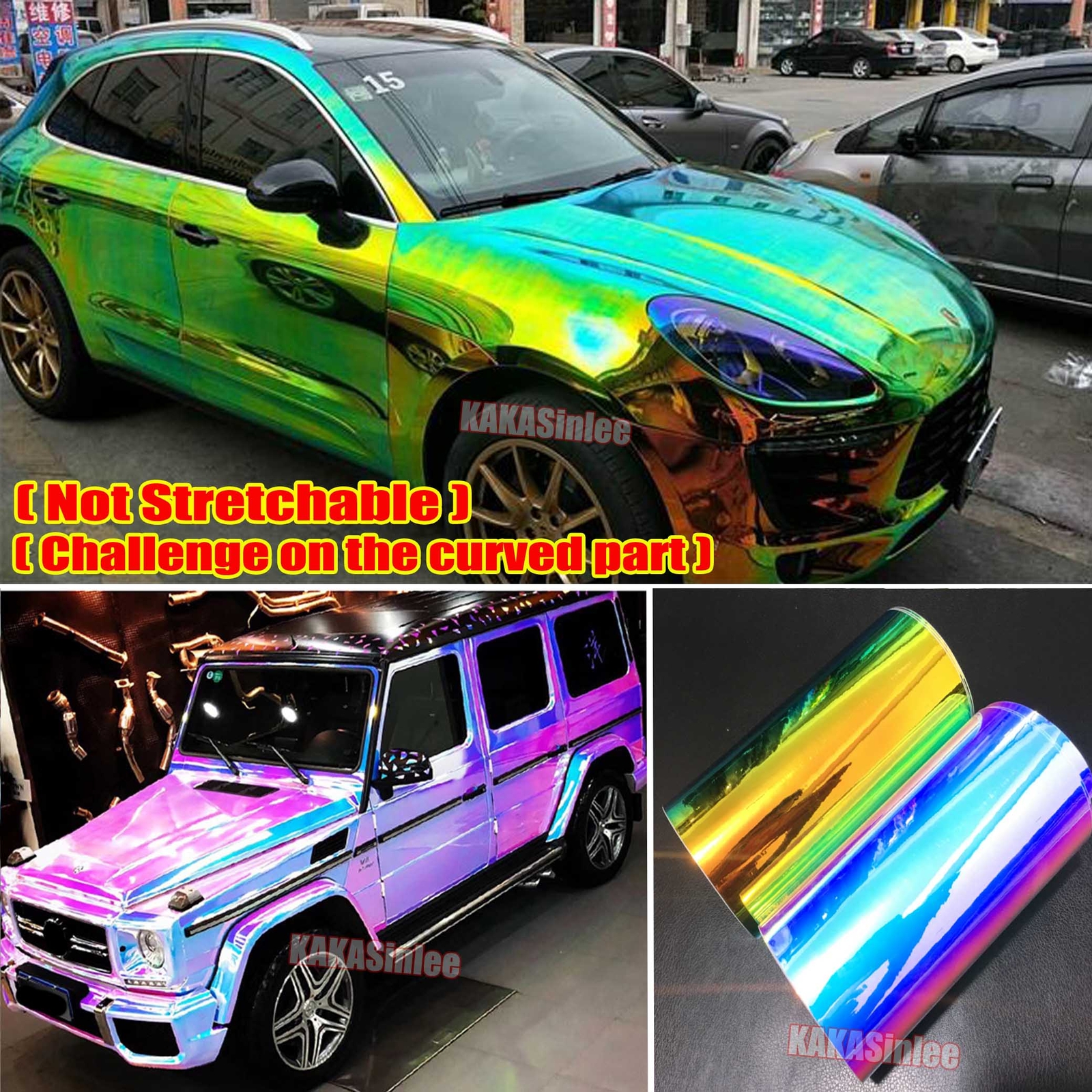 Entire Car Wrap Pearl Metal Glitter Satin Chrome Chameleon 3D Vinyl Sticker ABUS