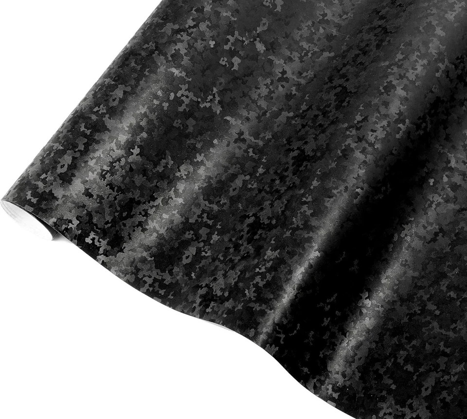 Black Stealth Small Patternless Camouflage Vinyl Wrap Roll 1ft x 5ft