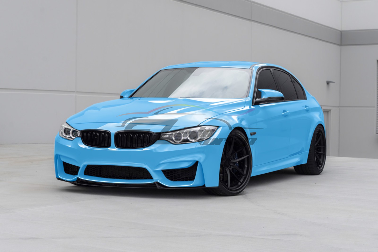 ESSMO PET Super Gloss Baby Blue Car Vehicle Vinyl Wrap Decal Glossy Like Paint