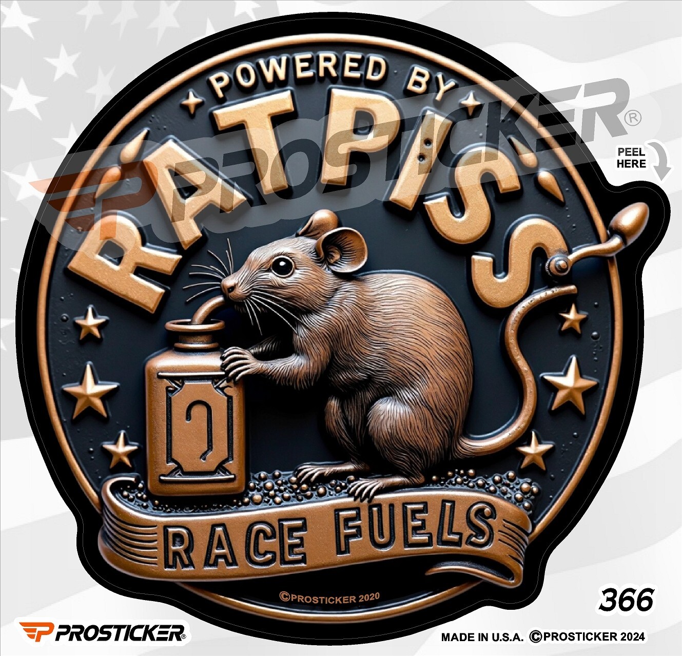 Rat Rod Rat Piss Race Fuels Flat Decal Rust 4″ ProSticker 366