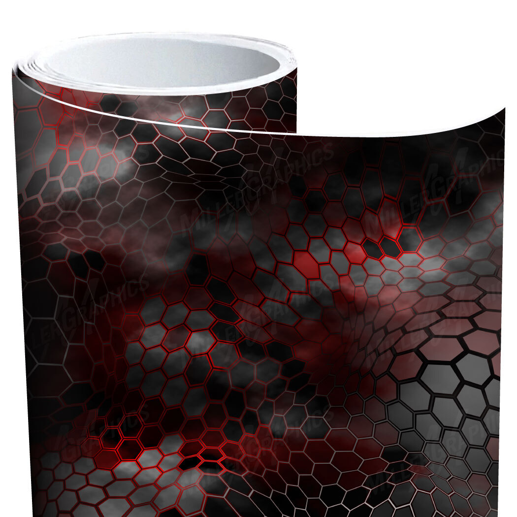Camo Chameleon “Black and Red” Wrap Vinyl Roll Sheet 3M – Many Sizes Available