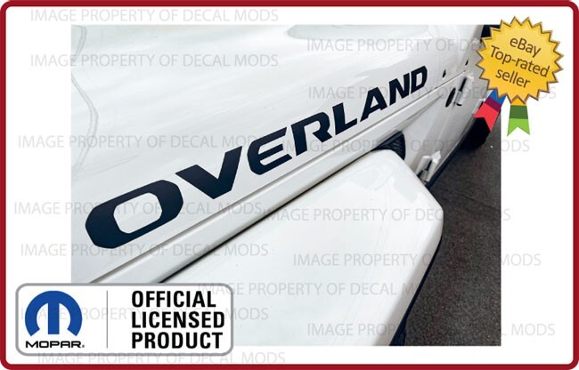 (2x) Jeep OVERLAND Hood Vinyl Decals Graphics Stickers JT Matte Flat Black SJ8Y9