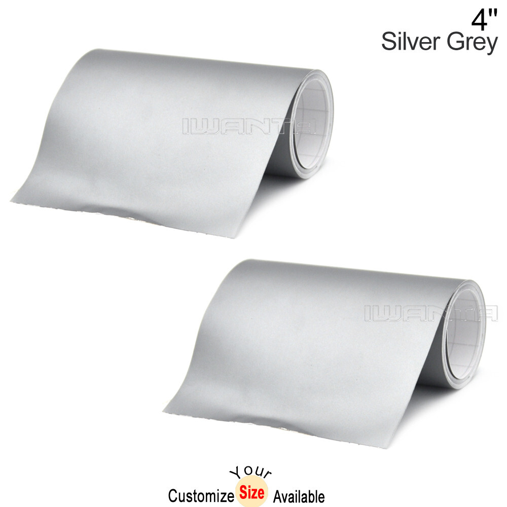 2x 4″ x 78″ DIY Silver Grey Racing Stripes Car Hood Vinyl Sticker Body Decals