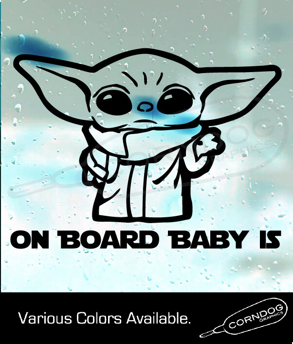 BABY ON BOARD STICKER VINYL DECAL STAR WARS MANDALORIAN YODA THE CHILD