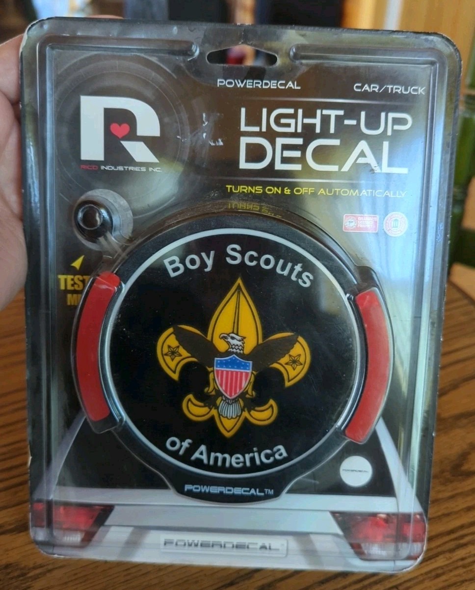 Boy Scouts Of America Light Up Decal Powerdecal Backlit LED Motion Sensing Auto