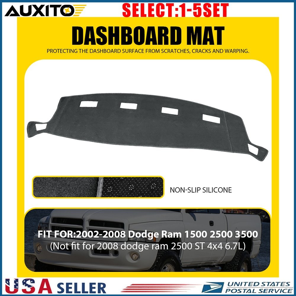 For 2002-08 Dodge Ram 1500 2500 3500 Dashmat Dashboard Cover Pad Gray Mat 1-5X