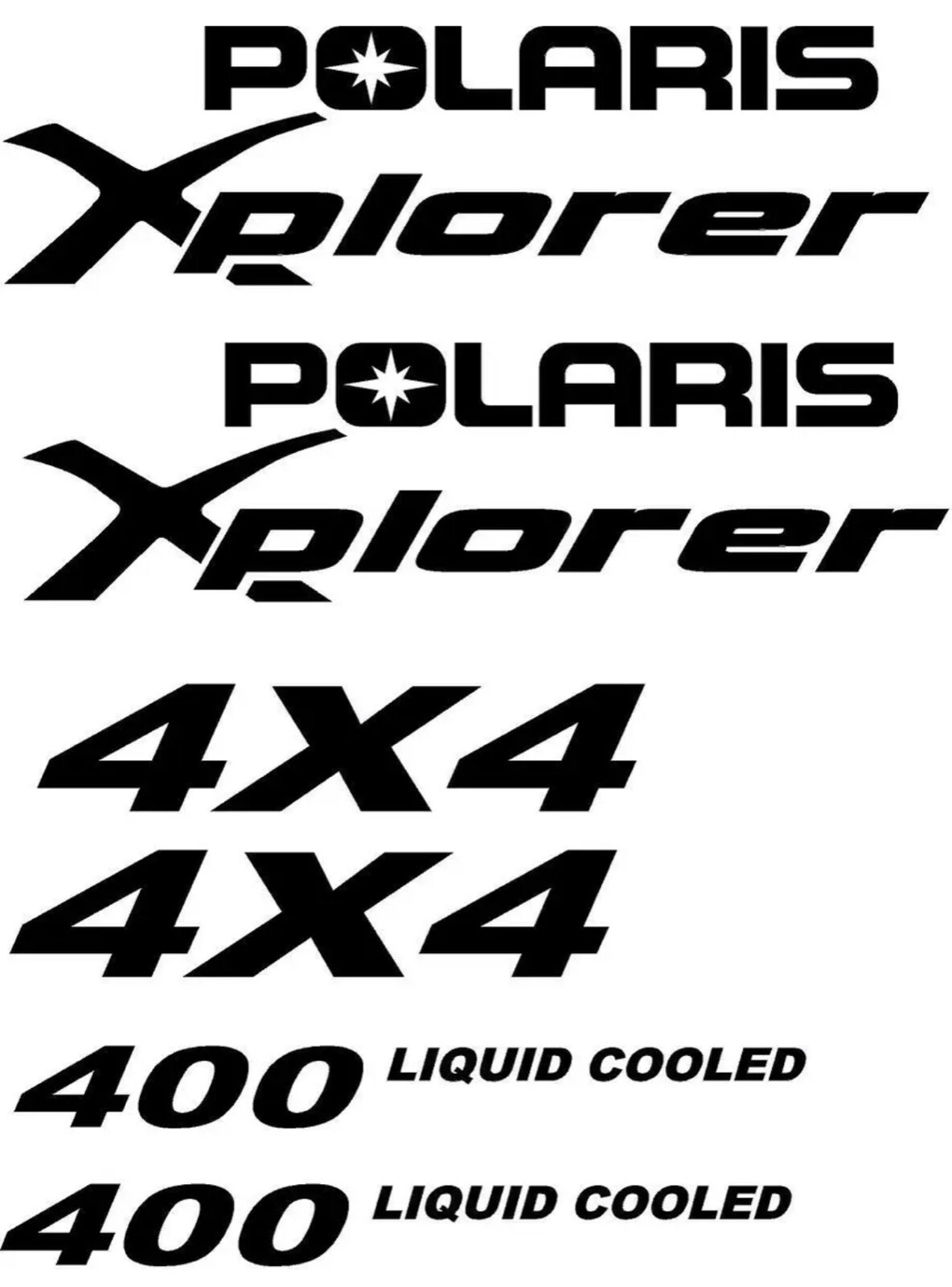 Single Color Polaris Xplorer 400 4X4 vinyl decal kit.