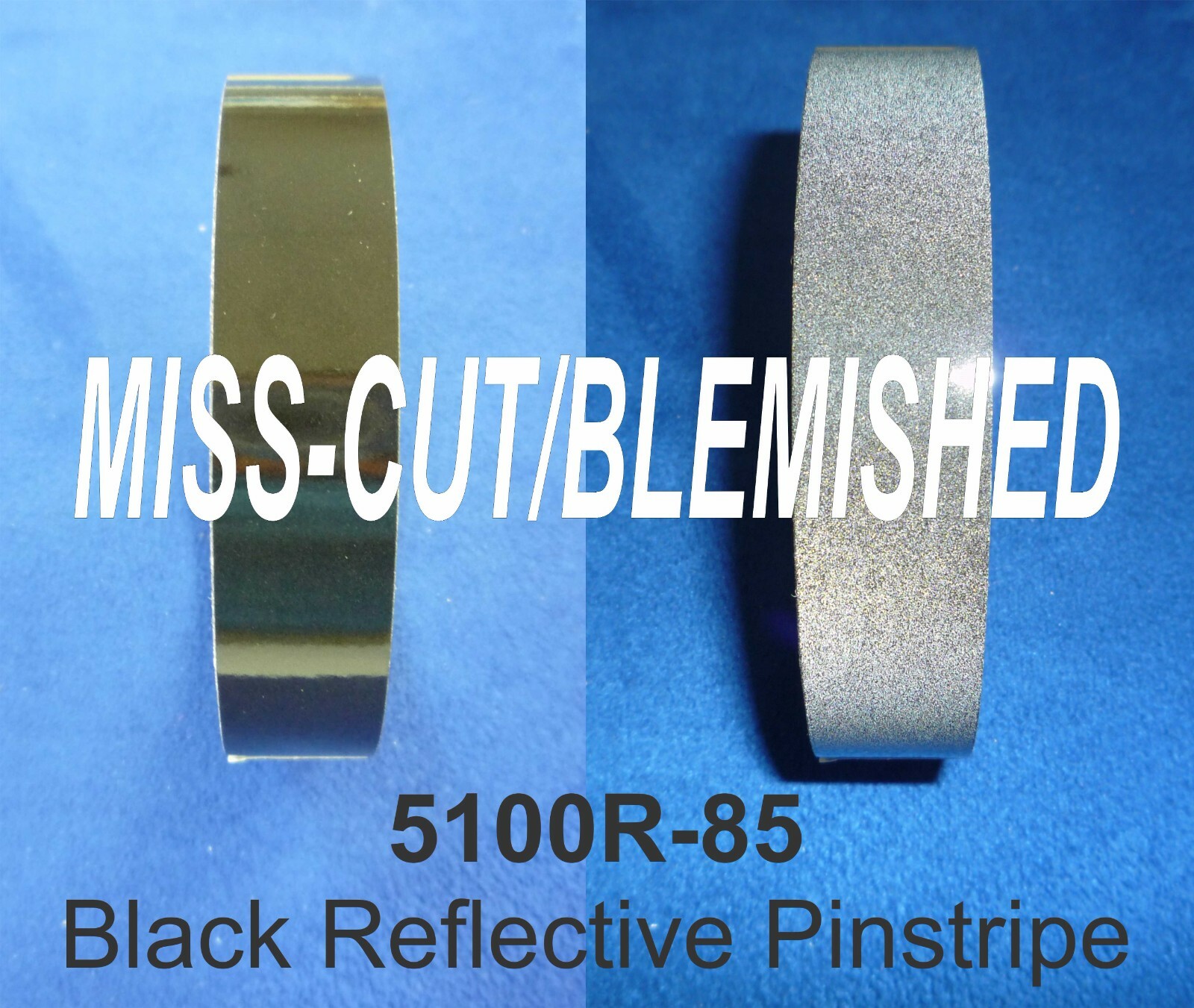 MISS-CUT/BLEMISHED 12 FT GENUINE 3M 5100R-85 BLACK REFLECTIVE TAPE 2ND
